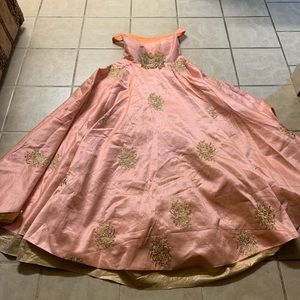 Off shoulder Peach Gown